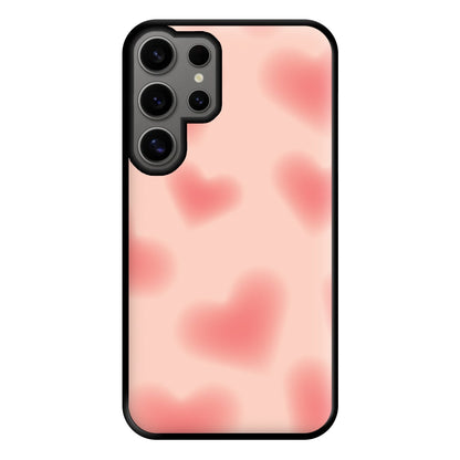 Gradient Red Hearts Pattern Phone Case for Galaxy S24 Ultra