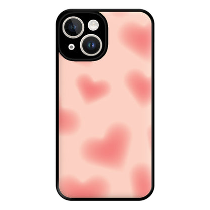 Gradient Red Hearts Pattern Phone Case for iPhone 14
