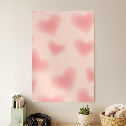 Gradient Red Hearts Pattern Poster