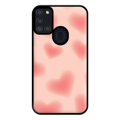 Gradient Red Hearts Pattern Phone Case for Galaxy A21s