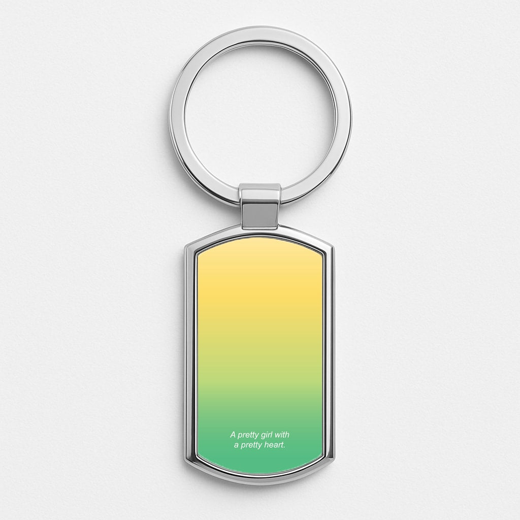 A Pretty Girl With A Pretty Heart Silver Keyring
