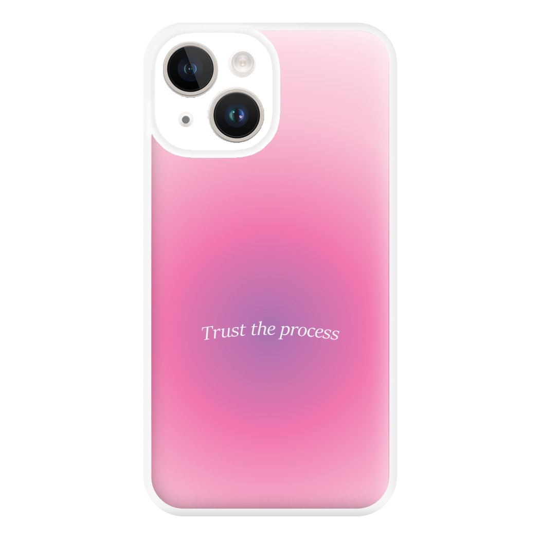 Trust The Process Pink Gradient Phone Case for iPhone 14