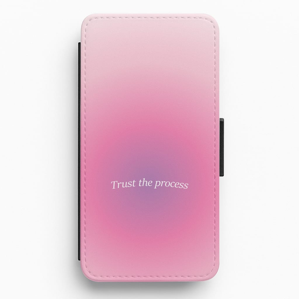 Trust The Process Pink Gradient Flip / Wallet Phone Case