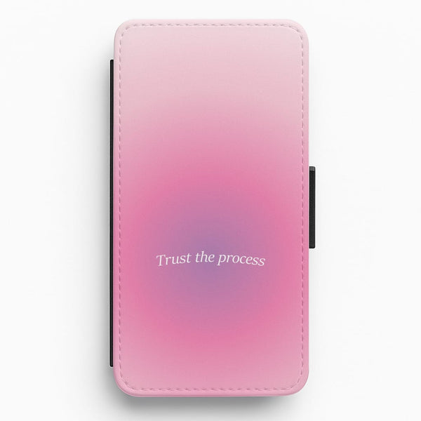 Trust The Process Pink Gradient Flip / Wallet Phone Case