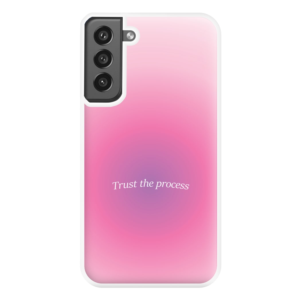 Trust The Process Pink Gradient Phone Case for Galaxy S21FE