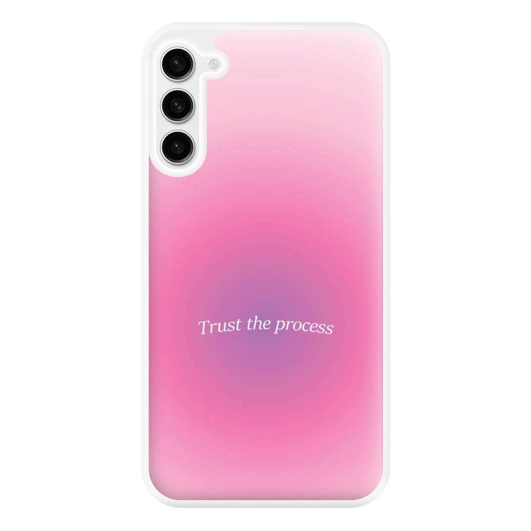 Trust The Process Pink Gradient Phone Case for Galaxy S23FE