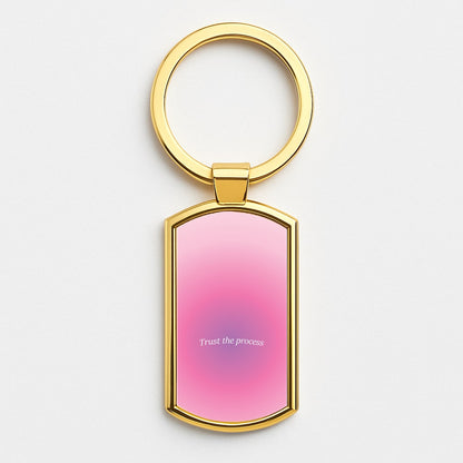 Trust The Process Pink Gradient Gold Keyring