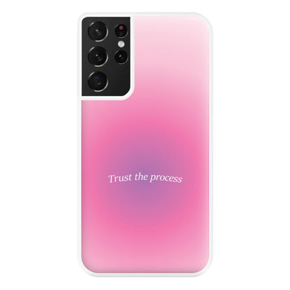 Trust The Process Pink Gradient Phone Case for Galaxy S21 Ultra