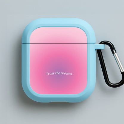 Trust The Process Pink Gradient Blue AirPods Case