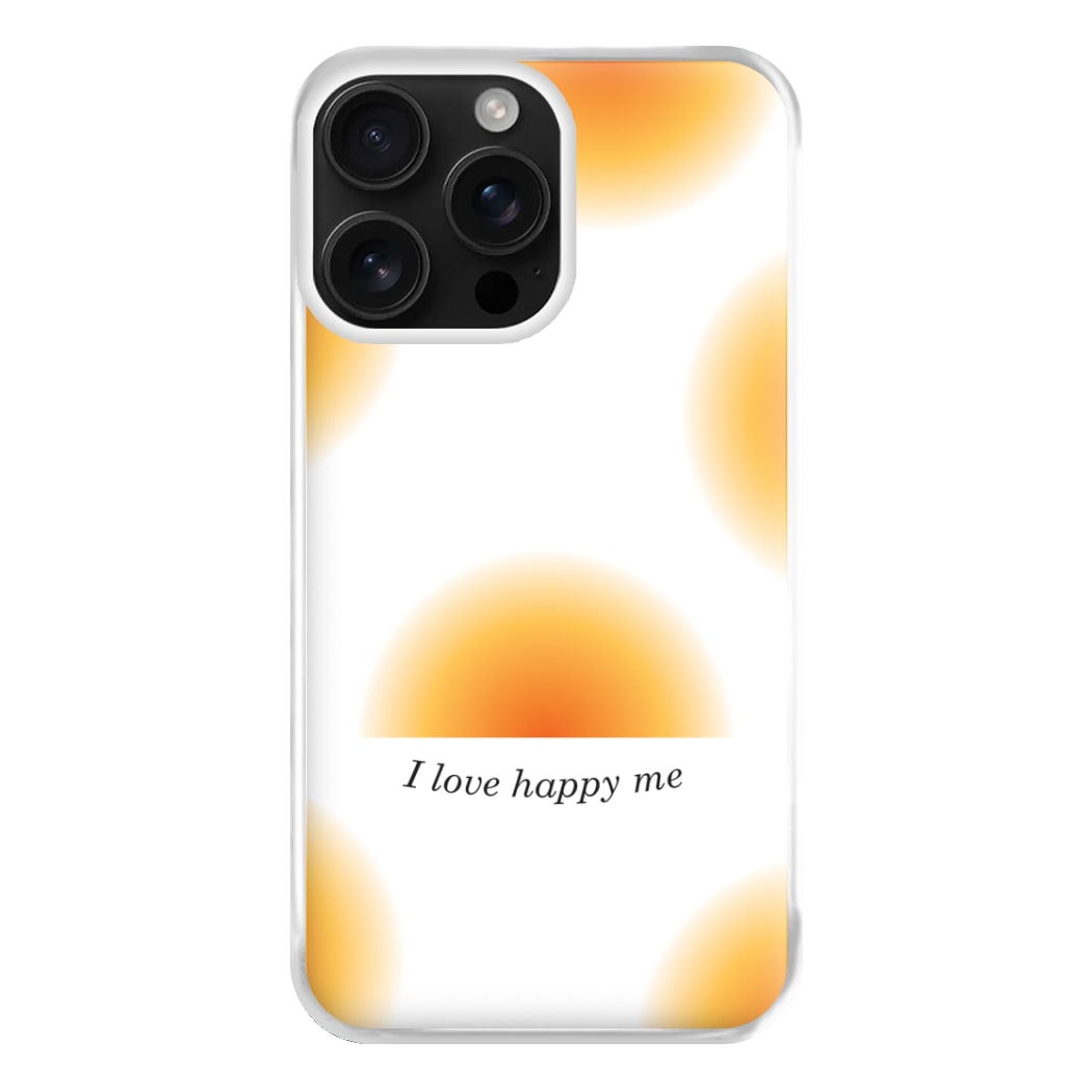 I Love Happy Me Gradient Pattern Phone Case for iPhone 16 Pro Max