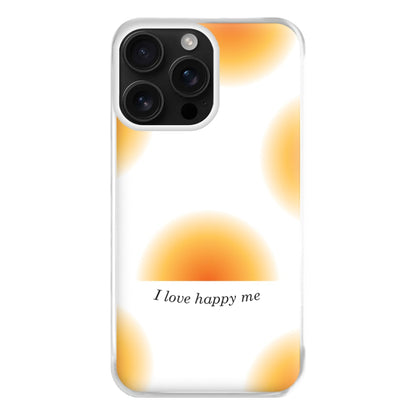 I Love Happy Me Gradient Pattern Phone Case for iPhone 16 Pro Max