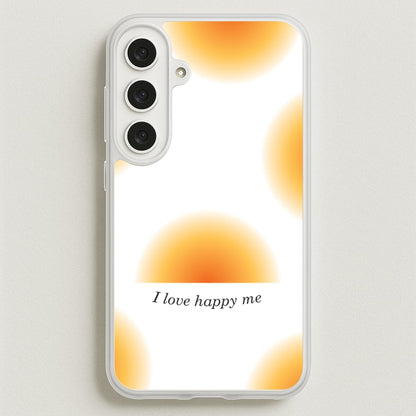 I Love Happy Me Gradient Pattern Phone Case for Galaxy S25FE