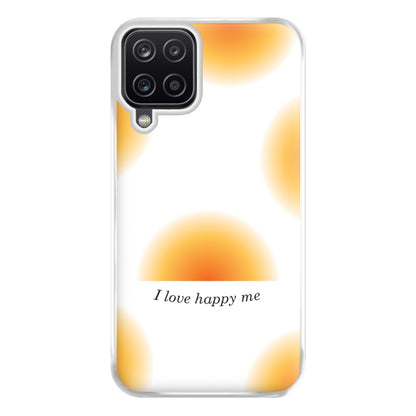 I Love Happy Me Gradient Pattern Phone Case for Galaxy A12