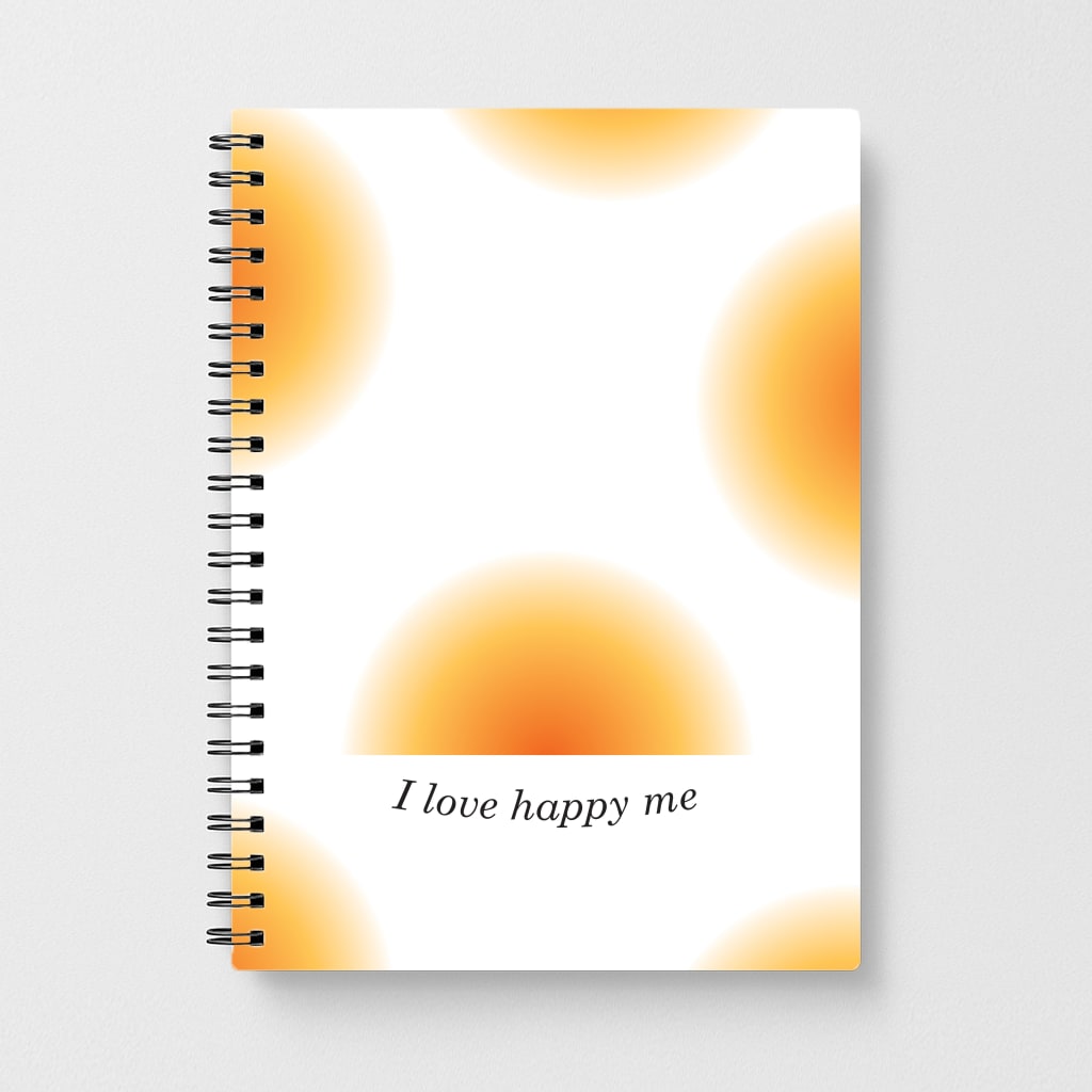 I Love Happy Me Gradient Pattern Notebook