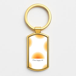 I Love Happy Me Gradient Pattern Gold Keyring