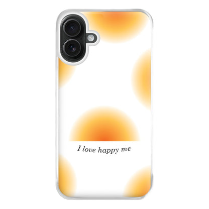 I Love Happy Me Gradient Pattern Phone Case for iPhone 16 Plus