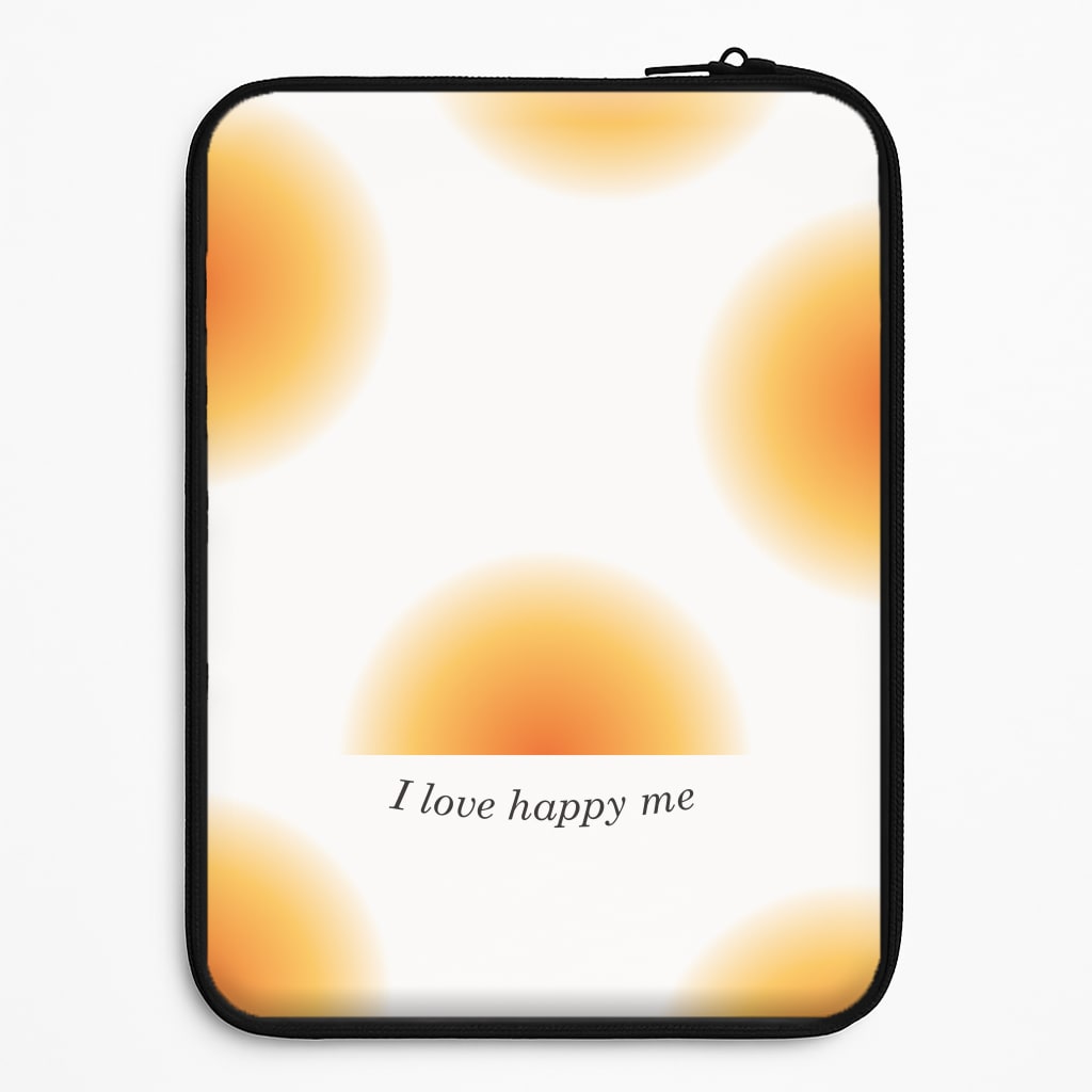 I Love Happy Me Gradient Pattern Laptop Sleeve