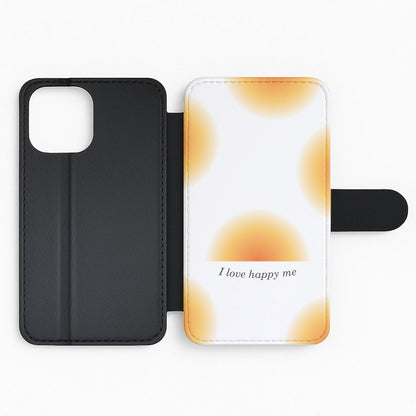 I Love Happy Me Gradient Pattern Flip Phone Case