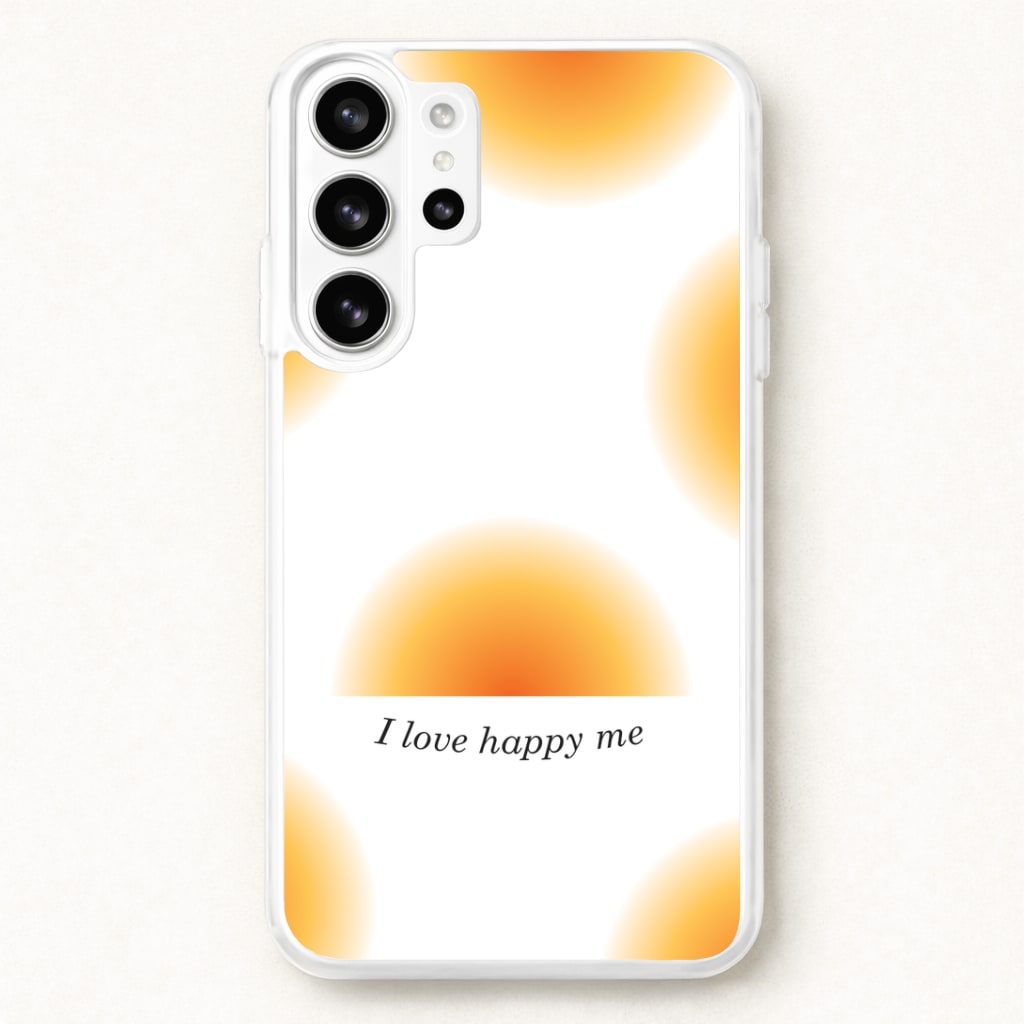 I Love Happy Me Gradient Pattern Phone Case for Galaxy S26 Ultra