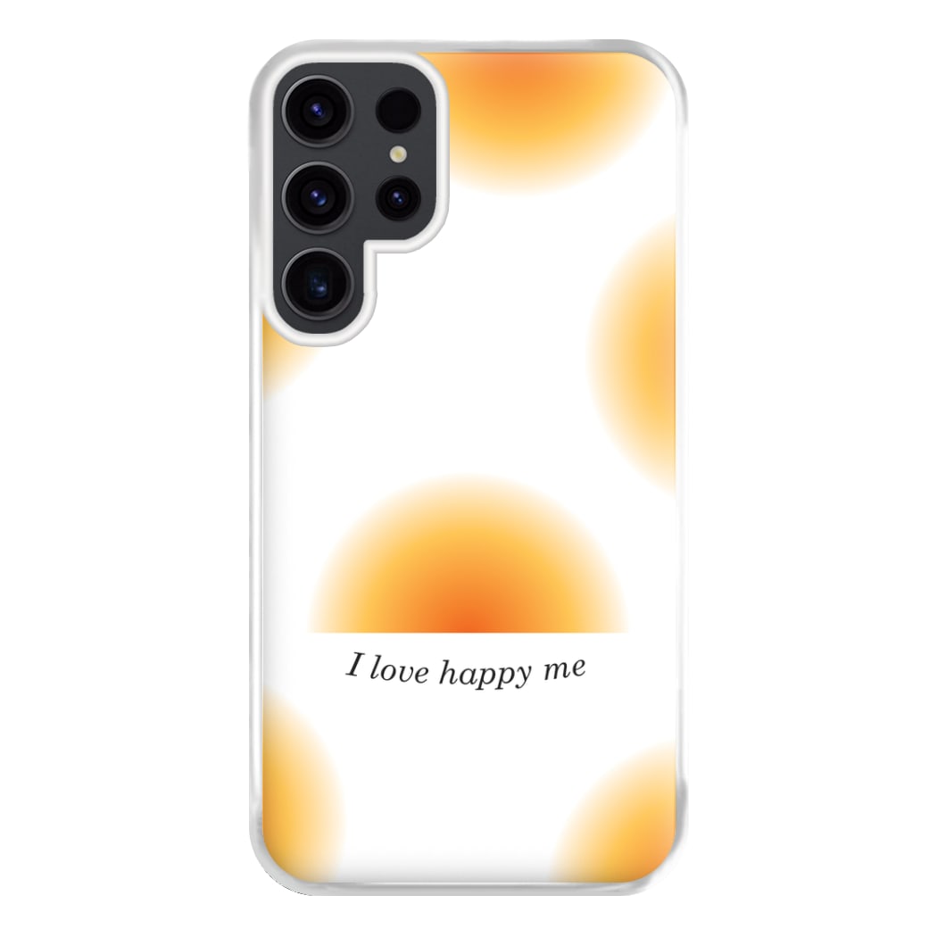 I Love Happy Me Gradient Pattern Phone Case for Galaxy S23 Ultra