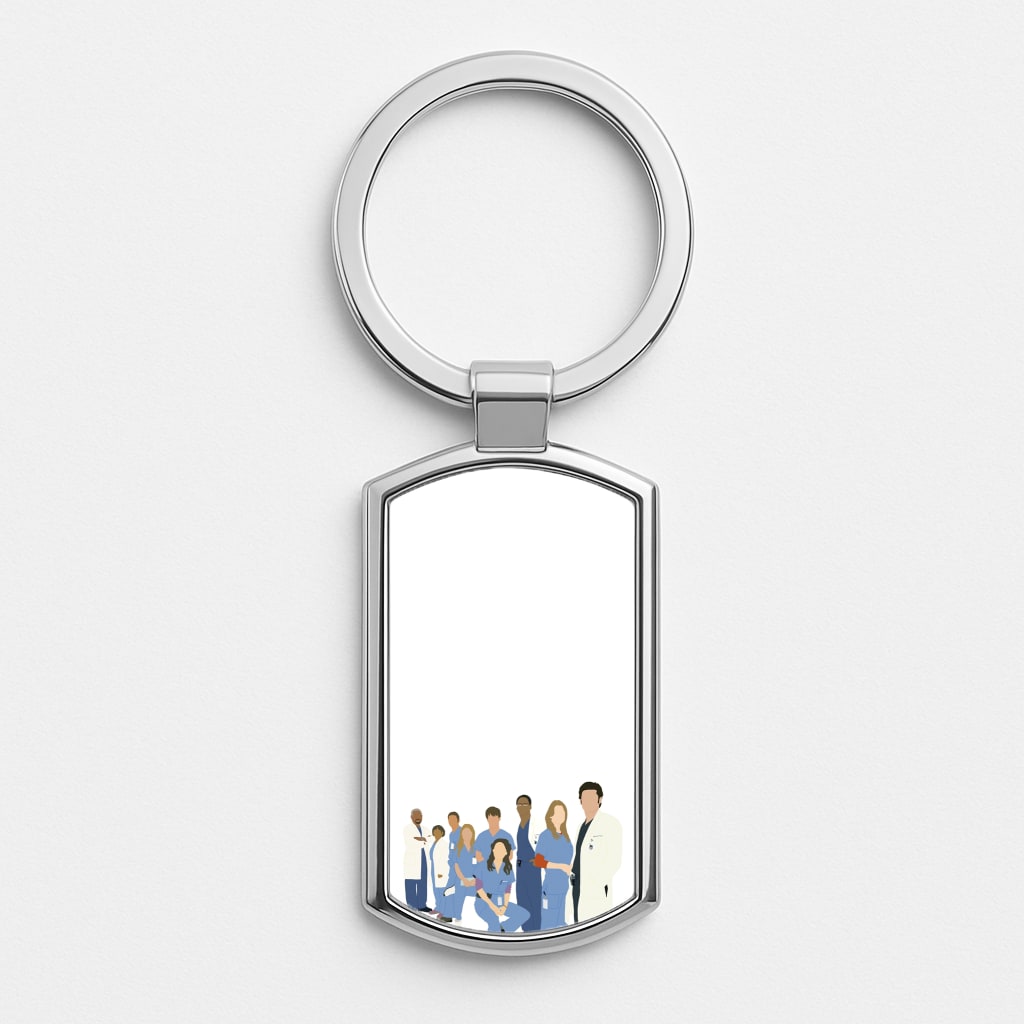 Cartoon Crew - Grey's Silver Keyring