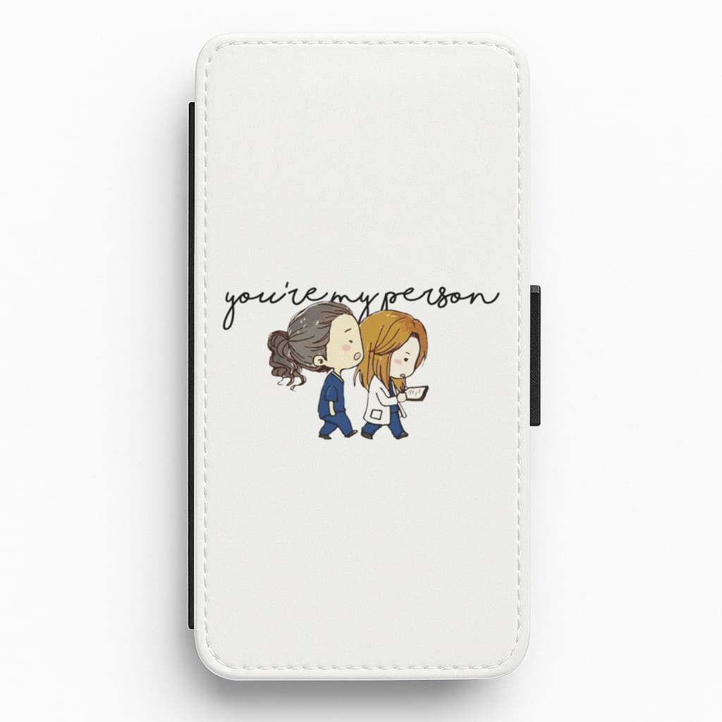 You're My Person Cartoon - Grey's Flip / Wallet Phone Case