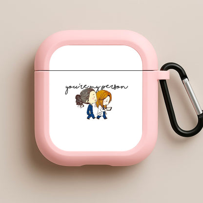 You're My Person Cartoon - Grey's Pink AirPods Case