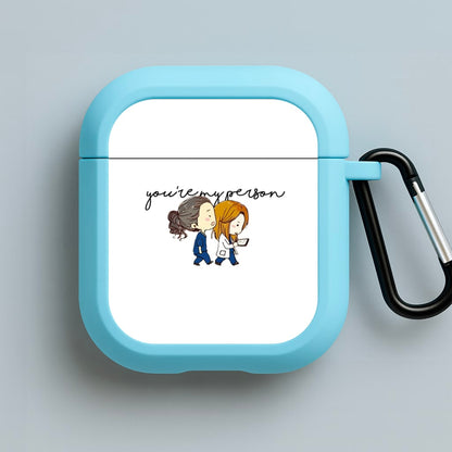You're My Person Cartoon - Grey's Blue AirPods Case