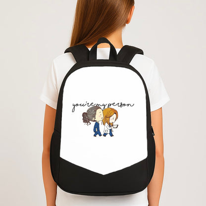 You're My Person Cartoon - Grey's Large School Bag