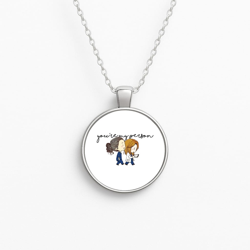 You're My Person Cartoon - Grey's Circle Necklace