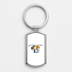 You're My Person Cartoon - Grey's Silver Keyring