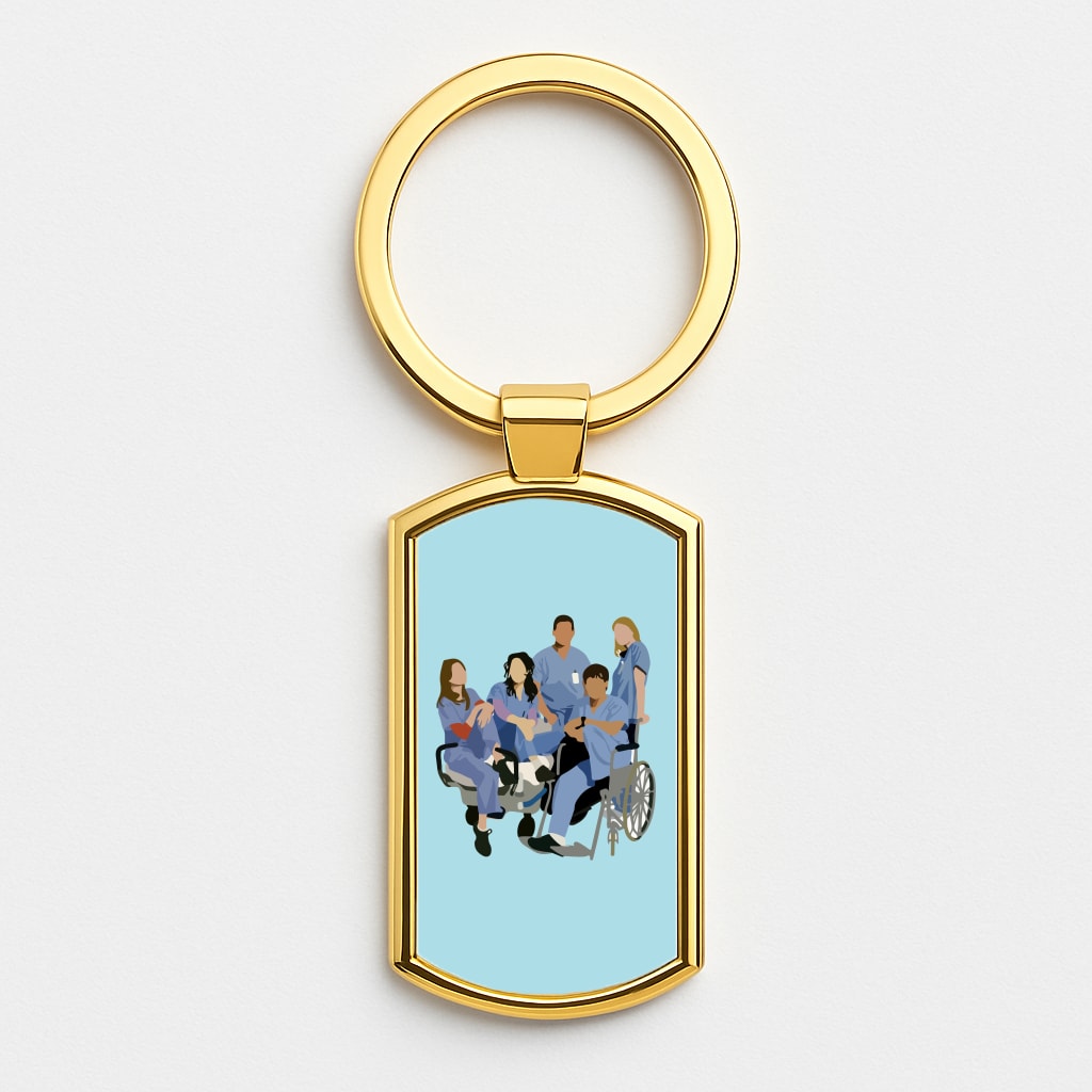 Greys Cast Gold Keyring