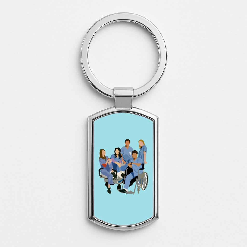 Greys Cast Silver Keyring