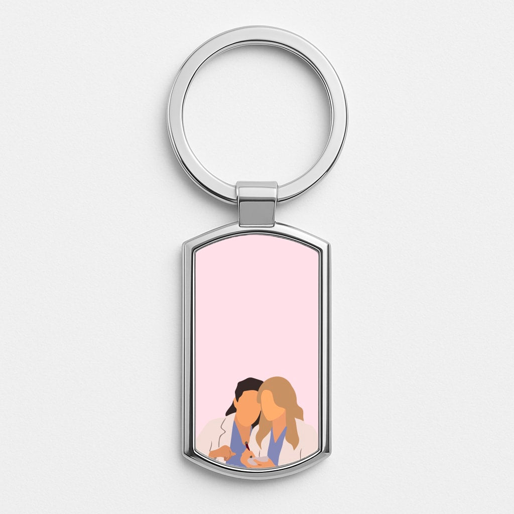 Faceless Characters - Grey's Silver Keyring
