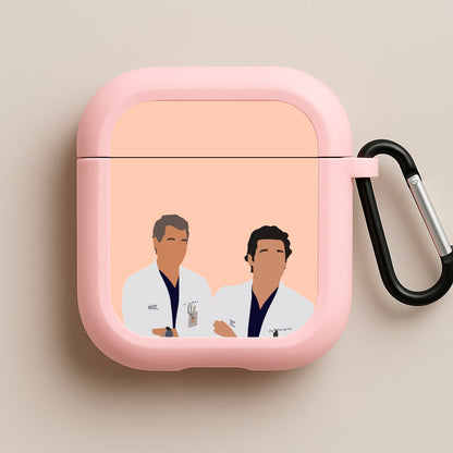 Two Doctors Arm Crossed - Grey's Pink AirPods Case