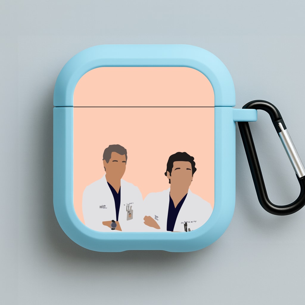Two Doctors Arm Crossed - Grey's Blue AirPods Case