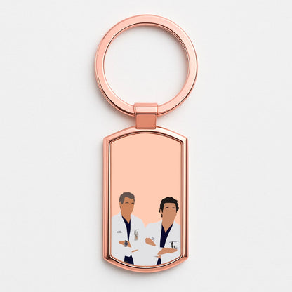 Two Doctors Arm Crossed - Grey's Rose Gold Keyring
