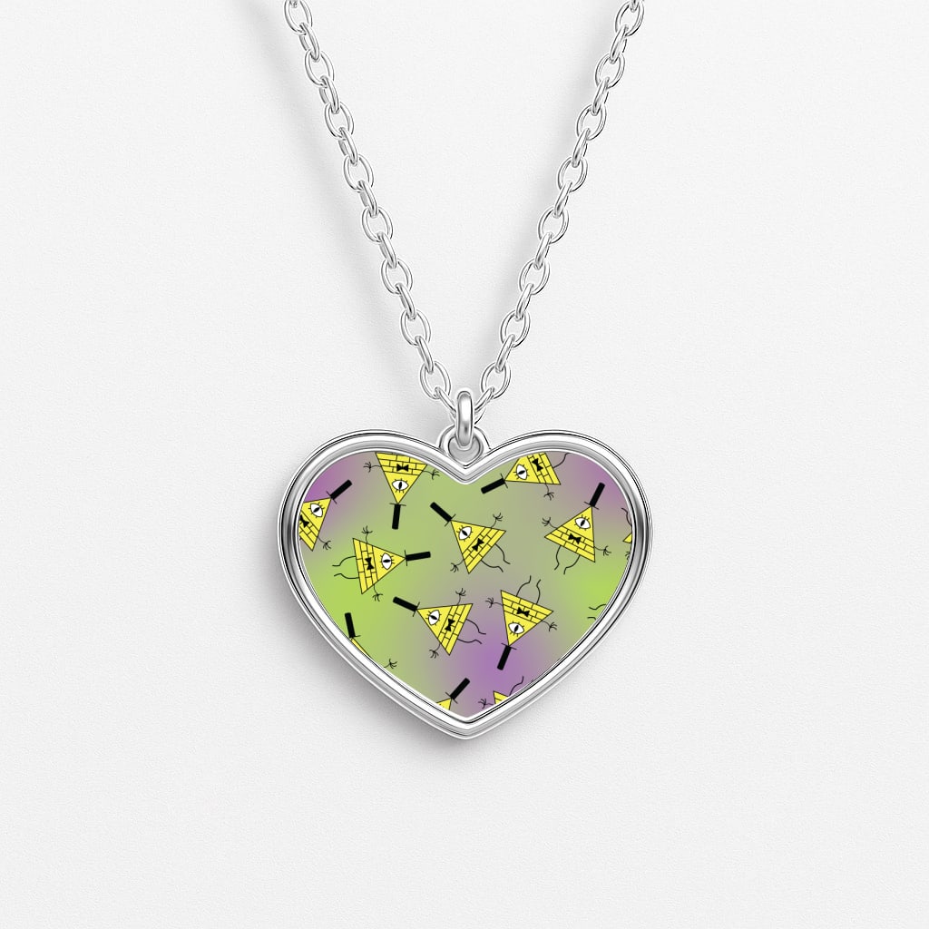 Bill Pattern Heart Necklace