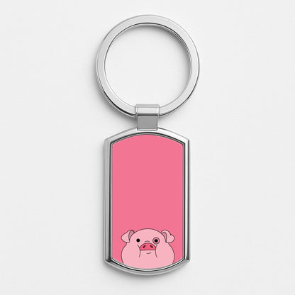 Waddles Silver Keyring