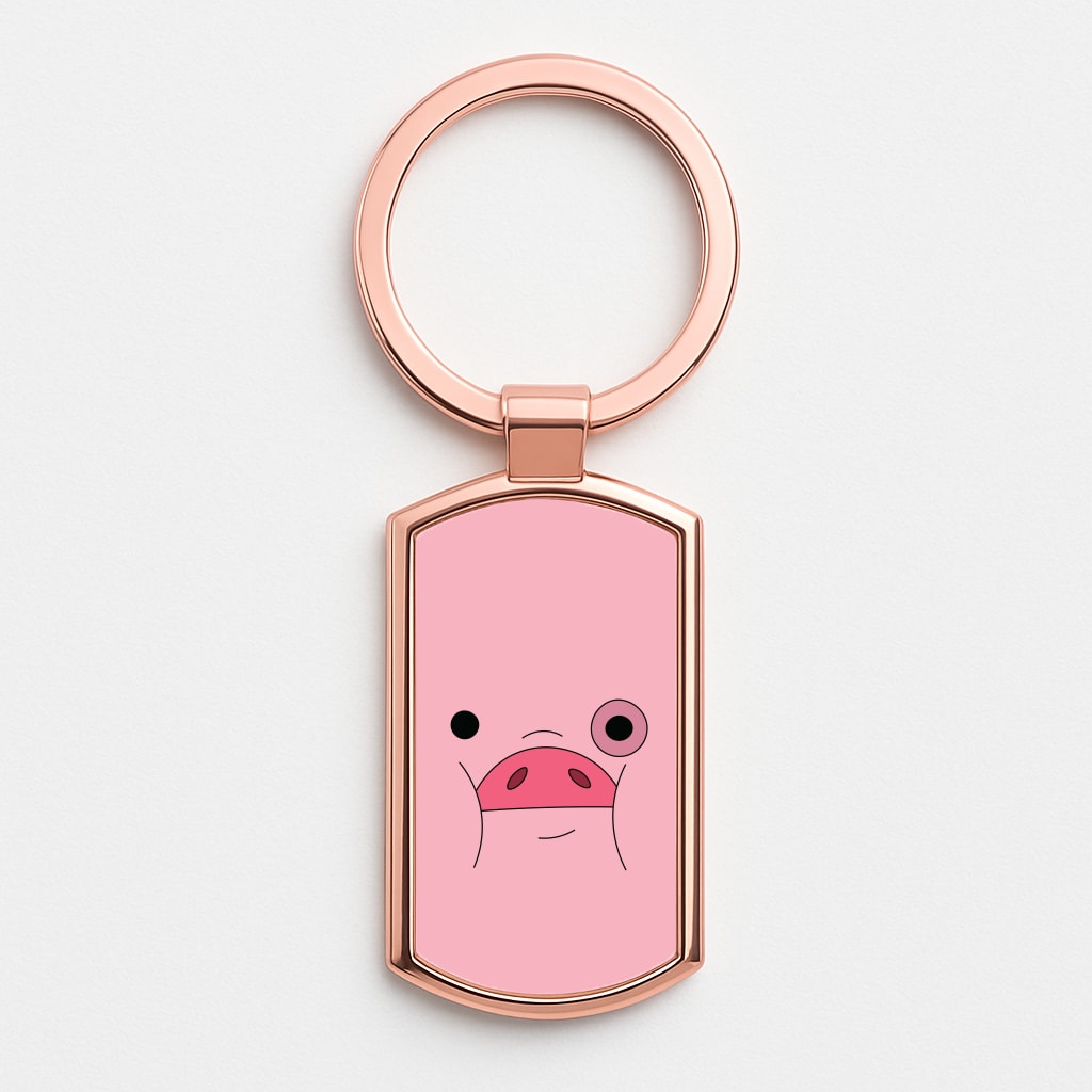 Waddles Face Rose Gold Keyring