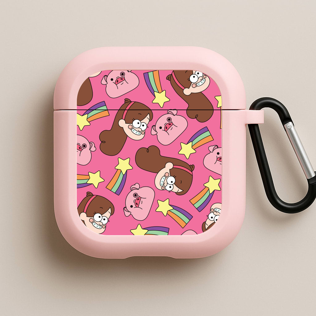 Mabel And Stars Pattern Pink AirPods Case