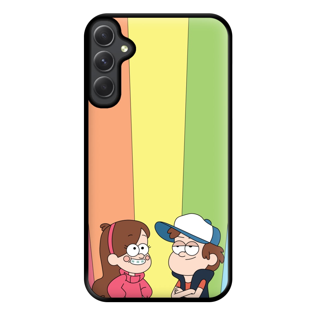 Mabel And Dipper Rainbow Phone Case for Galaxy A54