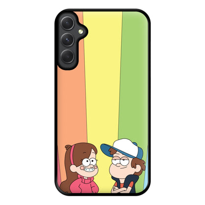 Mabel And Dipper Rainbow Phone Case for Galaxy A54