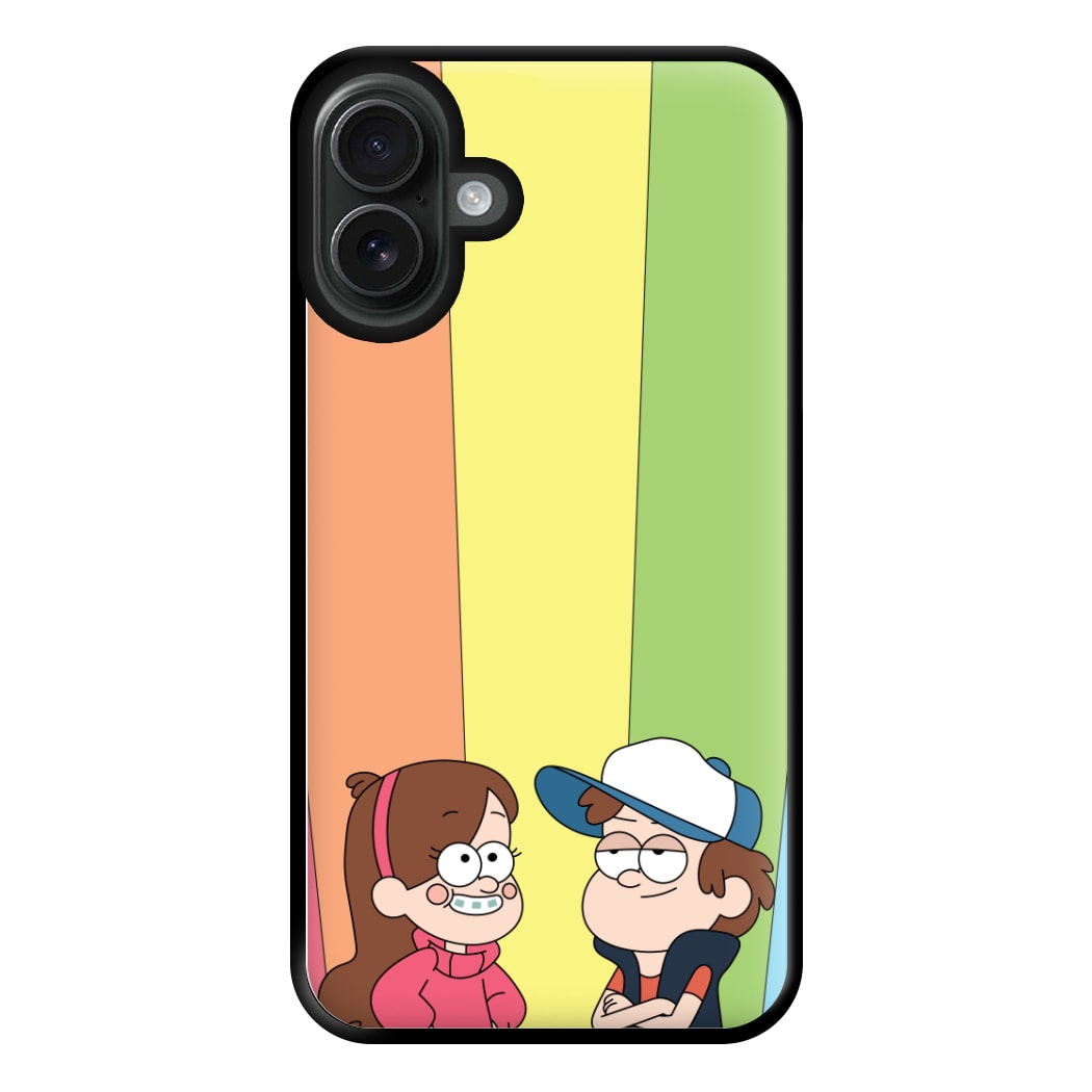 Mabel And Dipper Rainbow Phone Case for iPhone 16 Plus