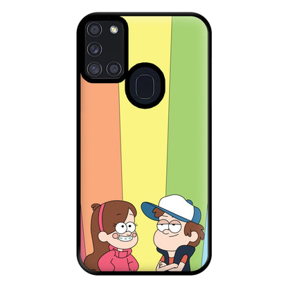 Mabel And Dipper Rainbow Phone Case for Galaxy A21s