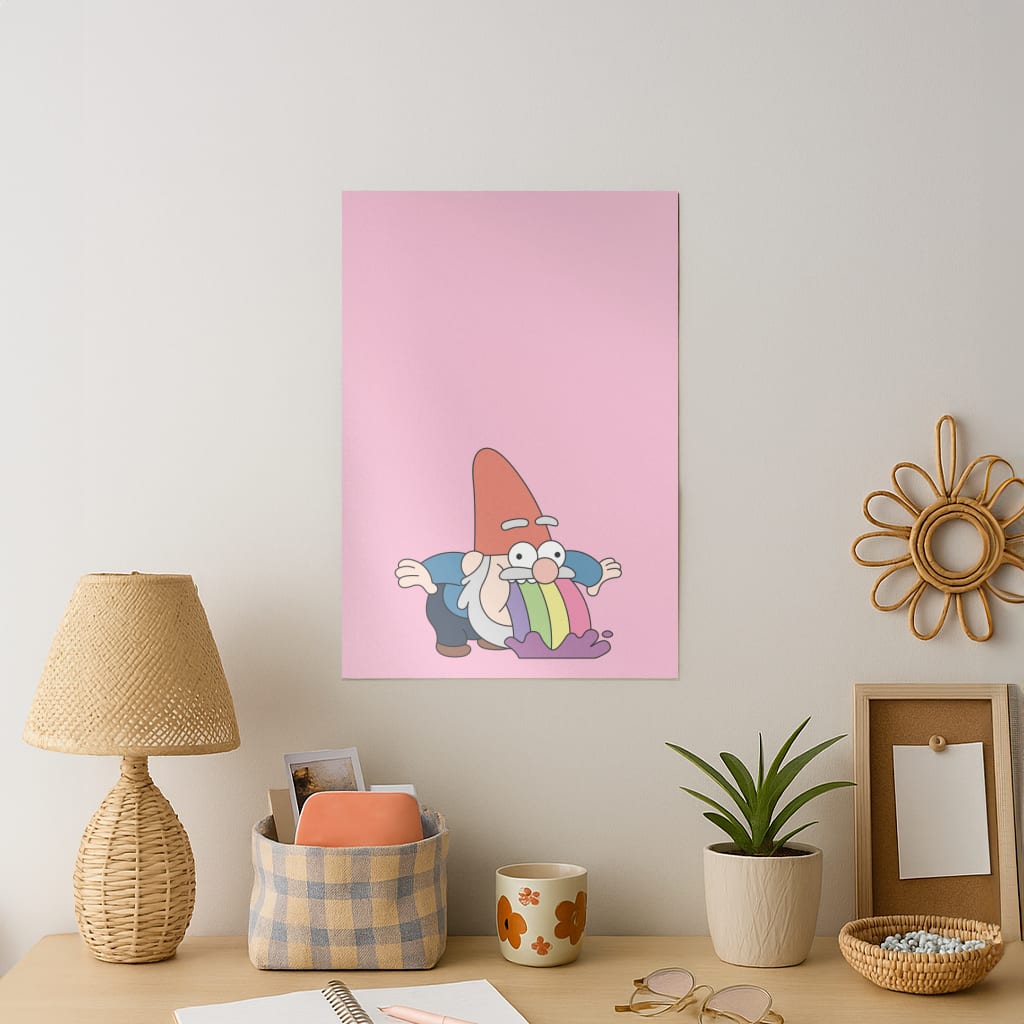Garden Gnome Rainbow Art Print