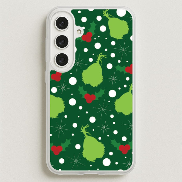 Green Creature Christmas Pattern Phone Case for Galaxy S25FE