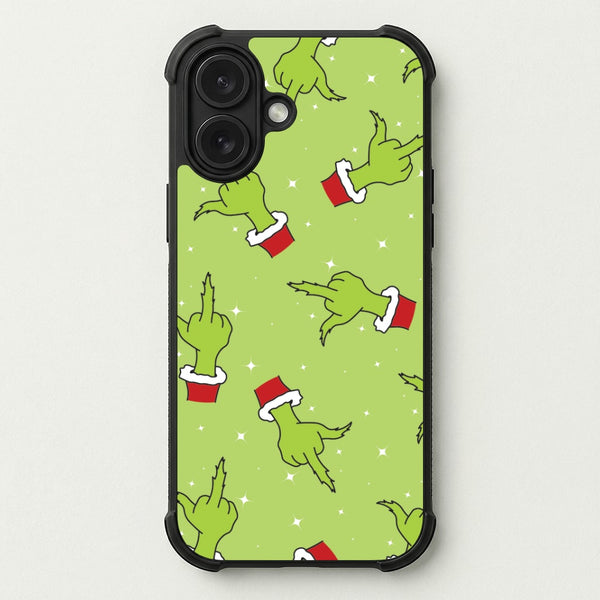 Green Middle Finger Christmas Pattern Phone Case — Bumper case