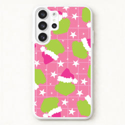 Pink Green Creature Xmas Pattern Phone Case for Galaxy S26 Ultra