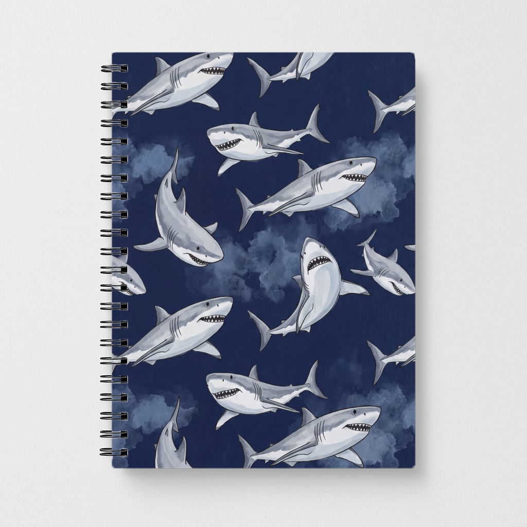 Grinning Shark Pattern Notebook